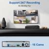 UNILOOK 12MP AI 16CH PoE NVR Network Video Recorder, NVR Support 12MP/8MP/6MP/5MP/4MP/1080P IP PoE Cameras16CH H.265 for Business Video Audio Recording, 2 SATA, AI NVR(HDD not Included) NDAA view 3