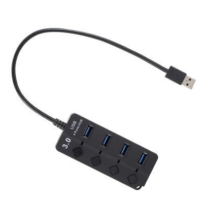 VERDANVERSE Port USB Hub with Individual Off Lightweight USB Splitter for Laptop PC Tablet Smart Phone Super Speed Data Transfer Black Design