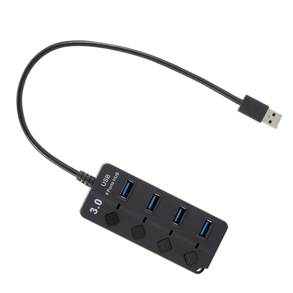 VERDANVERSE Port USB Hub with Individual Off Lightweight USB Splitter for Laptop PC Tablet Smart Phone Super Speed Data Transfer Black Design