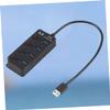VERDANVERSE Port USB Hub with Individual Off Lightweight USB Splitter for Laptop PC Tablet Smart Phone Super Speed Data Transfer Black Design view 3