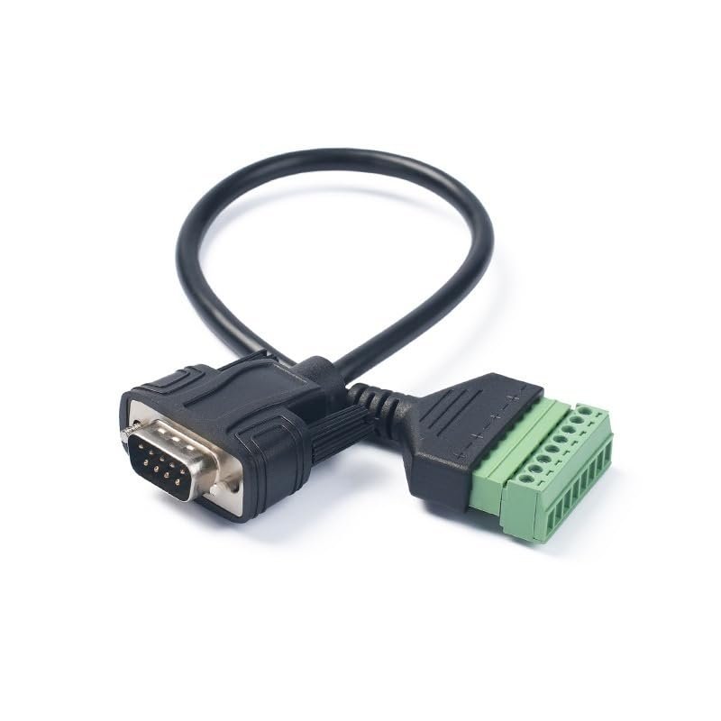 10pcs/lot DB9 RS232 Serial to 8 pin AV Terminal Screw Adapter Converter with Screw Terminal Plug Wire (Male