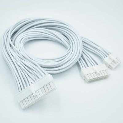 16AWG Black Braided Cable 18-pin + 10-pin to 24-pin ATX PSU Power Supply Module for Type 4 RM1000X RMi SF750A Color: White
