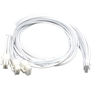 50cm All-White Modular Power Supply 3*PCI-E & CPU 8P Port to 16-pin (12+4 12V PCIE5.0 Adapter Sleeve Cable with Comb