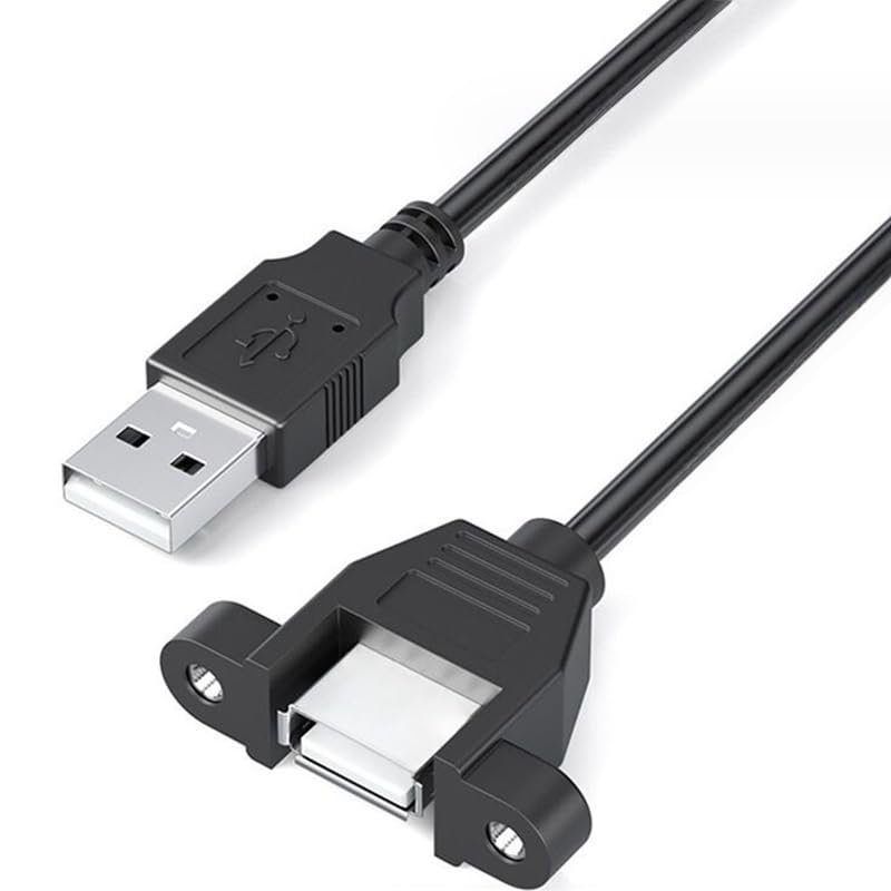 10pcs/lot 100cm USB 2.0 A Female to USB 2.0 A Male Panel Mount Extension sync Cable