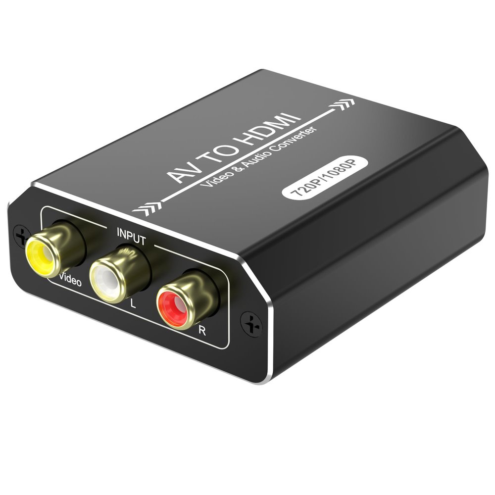 AUKOKIOULA RCA to HDMI Converter, 1080P AV to HDMI Adapter with USB Power, Composite CVBS Video Audio Converter Supports PAL/NTSC for PS2/PS3, Wii, Xbox, DVD, VCR, VHS, Blu-Ray, Plug and Play