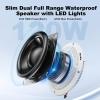 Herdio 6.5 Inch 240W Waterproof Marine Speakers - 2 Way Weather Resistant with LED Lights, and Low Profile Slim Style Suitable for Boat, RV, ATV, UTV, Golf Cart (1 Pair, White) view 4