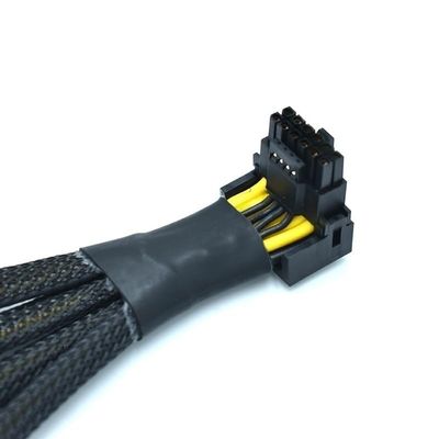 16AWG 4X8Pin Female GPU to PCB 5.0 12+4Pin 12V 600W 16Pin Power Adapter Cable, Suitable for RTX4090 4080 GPU (13CM (16P Down Bend