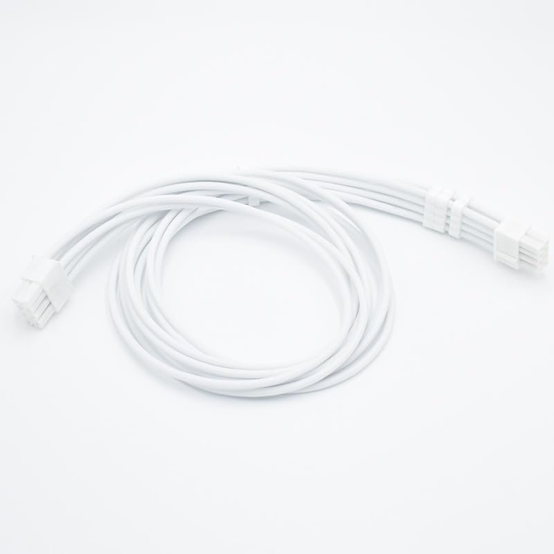 PCIe/CPU 8pin to Motherboard CPU 8 (4+4pin) Flexible Silicone sheathed Cable for RM850X/HX850i/AX850i Modular Power Supplies (50cm, All White)