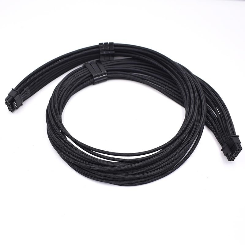 30CM 16Pin (12+4) Male to Male PCI-E 5.0 12V Flexible Silicone Cable Extension Cable for 12V PSU to 16Pin GPU