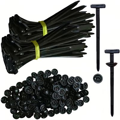 150PCS Nylon Universal Cable Tie Buckle  Cable Tie Buckles & Zip Tie Clips  Tool-Free TShaped Zip Clips & Round Lock Clips Used for Automotive or Daily Automatic Fixation