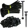 150PCS Nylon Universal Cable Tie Buckle  Cable Tie Buckles & Zip Tie Clips  Tool-Free TShaped Zip Clips & Round Lock Clips Used for Automotive or Daily Automatic Fixation view 1