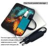 14 Inch Laptop Shoulder Bag For Men Women,Waterproof Briefcase Messenger Bag Fire And Water Phoenix Laptop Sleeve Bag W/Strap Handle view 3
