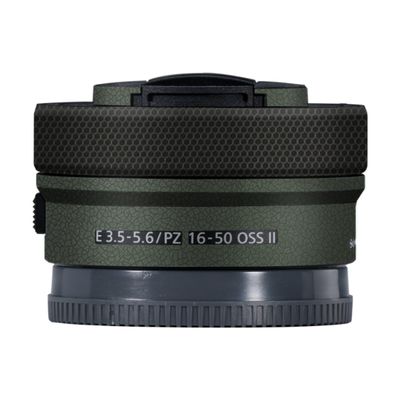 Camera Lens Sticker for Sony E 16-50mm II Macro Coat Wraps Film Protector Vinyl Decal Skin 16-50 II(Leather Green)