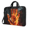 13 Inch Laptop Shoulder Bag For Men Women,Waterproof Briefcase Messenger Bag Fire Flame Hand Laptop Sleeve Bag W/Strap Handle view 1