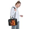 13 Inch Laptop Shoulder Bag For Men Women,Waterproof Briefcase Messenger Bag Fire Flame Hand Laptop Sleeve Bag W/Strap Handle view 3