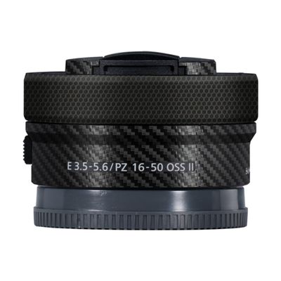 Camera Lens Sticker for Sony E 16-50mm II Macro Coat Wraps Film Protector Vinyl Decal Skin 16-50 II(Carbon Fiber Black)