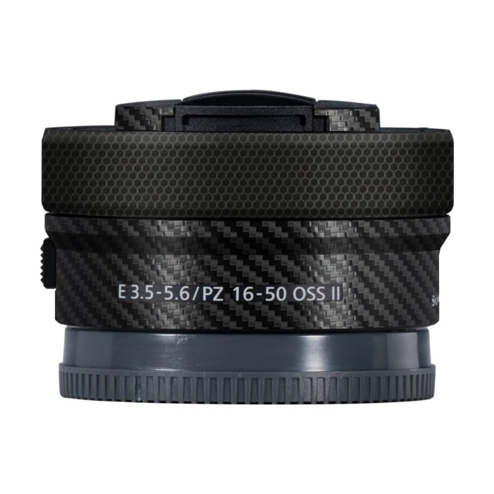 Camera Lens Sticker for Sony E 16-50mm II Macro Coat Wraps Film Protector Vinyl Decal Skin 16-50 II(Carbon Fiber Black)