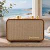 TRENBADER Retro Bluetooth Speaker with Subwoofer, Wireless, Walnut view 2