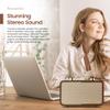 TRENBADER Retro Bluetooth Speaker with Subwoofer, Wireless, Walnut view 4