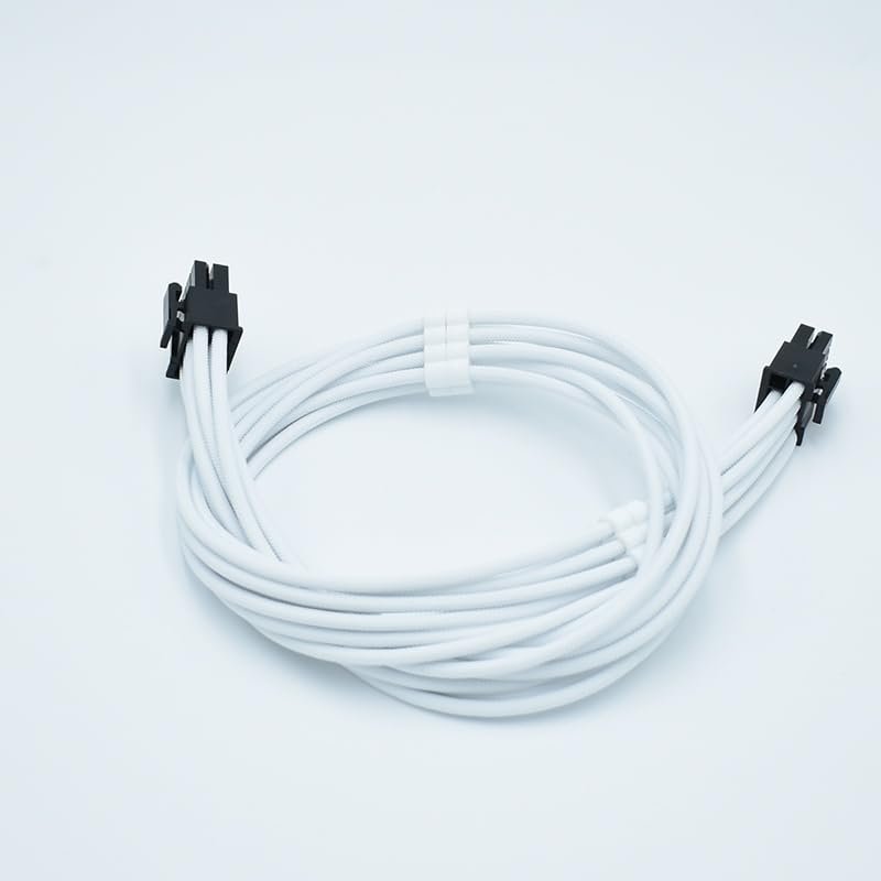 PCIe/CPU 8pin to Motherboard CPU 8 (4+4pin) Flexible Silicone sheathed Cable for RM850X/HX850i/AX850i Modular Power Supplies (50cm, White)