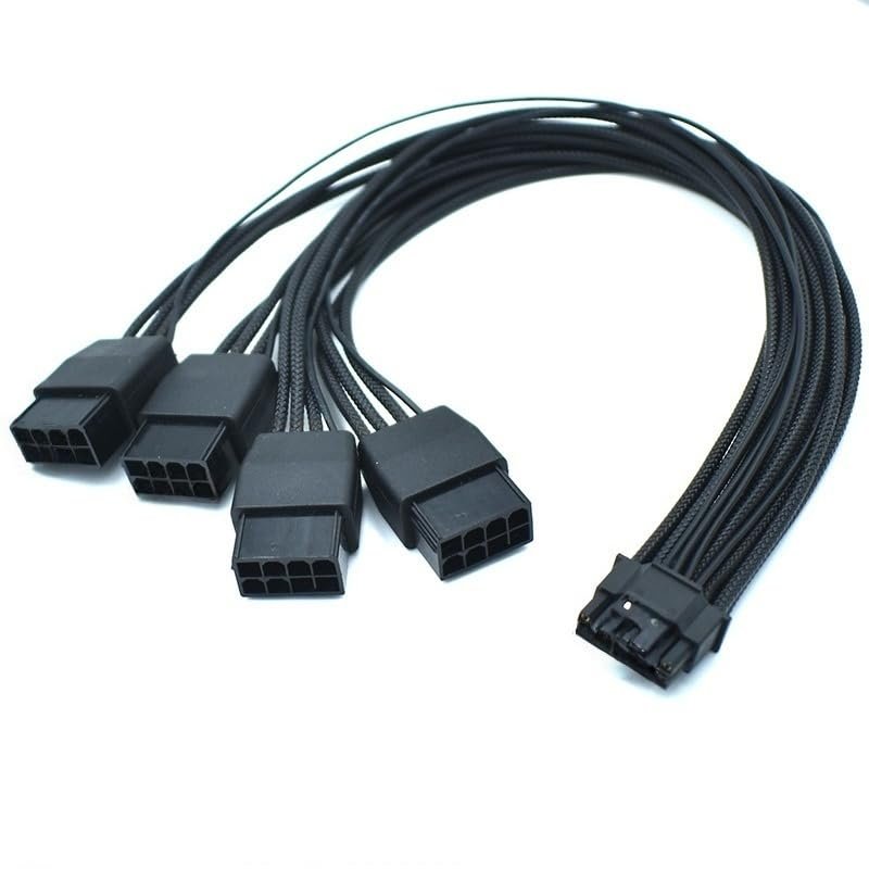 30cm 4x8pin PCI-e to 16Pin (12+4 PCI-e 5.0 12V Connector 16P Extension Cable, Compatible with GPU RTX 4090 Series
