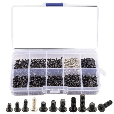 GUPEA 250PCS Flat Head Phillips Screws Kit Small Mini Steel Bolt Set for Repair Computer Electronic Laptop Screws Kit