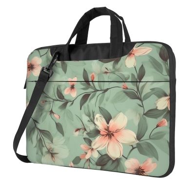 13 Inch Laptop Shoulder Bag For Men Women,Waterproof Briefcase Messenger Bag Pastel Floral Pattern Laptop Sleeve Bag W/Strap Handle