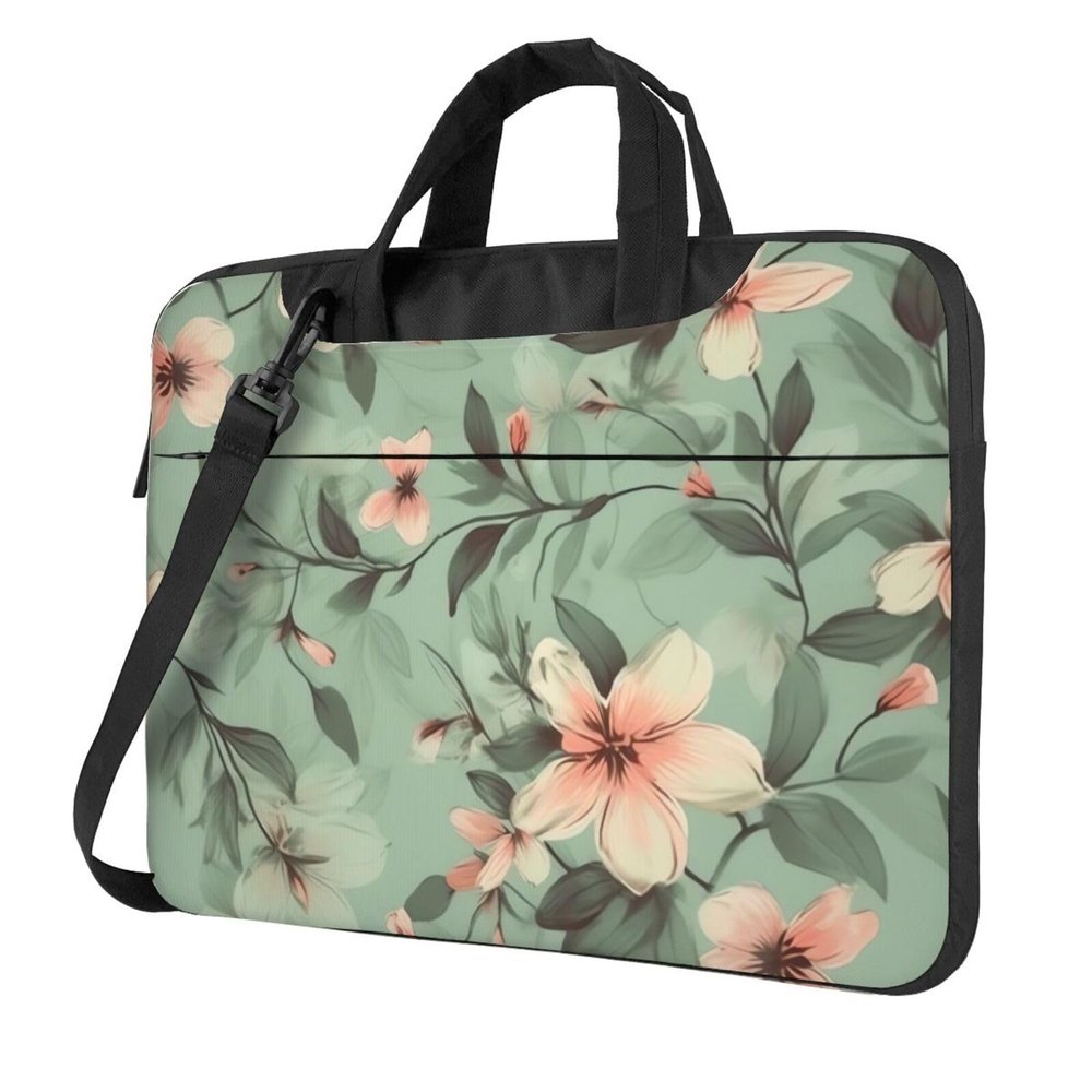 13 Inch Laptop Shoulder Bag For Men Women,Waterproof Briefcase Messenger Bag Pastel Floral Pattern Laptop Sleeve Bag W/Strap Handle