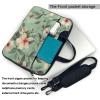 13 Inch Laptop Shoulder Bag For Men Women,Waterproof Briefcase Messenger Bag Pastel Floral Pattern Laptop Sleeve Bag W/Strap Handle view 3