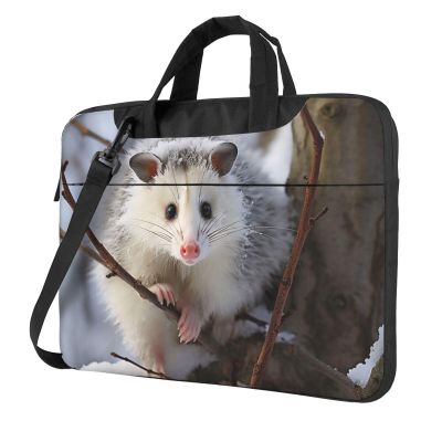 13 Inch Laptop Shoulder Bag For Men Women,Waterproof Briefcase Messenger Bag Opossum In Snow Laptop Sleeve Bag W/Strap Handle