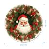 Comfortable Mousepad Waterproof Non-Slip Rubber Base Mouse Pad Christmas Holiday Santa Claus Wreath Round Printed Mouse Mat for Laptop Office view 2