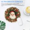 Comfortable Mousepad Waterproof Non-Slip Rubber Base Mouse Pad Christmas Holiday Santa Claus Wreath Round Printed Mouse Mat for Laptop Office view 4