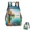 KKLWEGU Cute Backpack For Women Men Lightweight Waterproof Laptop Backpack Travel Shoulder Bag Clean Water And Lake Landscape Casual Daypack view 1