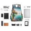 KKLWEGU Cute Backpack For Women Men Lightweight Waterproof Laptop Backpack Travel Shoulder Bag Clean Water And Lake Landscape Casual Daypack view 4