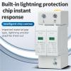 2P AC SPD 20KA-40KA 30KA-60KA 275V 385V House Surge Protector Protection Protective Low-Voltage Arrester Device(30-60KA,2P AC385V) view 3