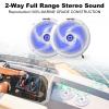 Herdio 4 Inch 80W Waterproof Marine Speakers - 2 Way Weather Resistant with LED Lights, and Low Profile Slim Style Suitable for Boat, RV, ATV, UTV, Golf Cart (1 Pair, White) view 2