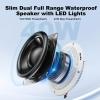 Herdio 4 Inch 80W Waterproof Marine Speakers - 2 Way Weather Resistant with LED Lights, and Low Profile Slim Style Suitable for Boat, RV, ATV, UTV, Golf Cart (1 Pair, White) view 3