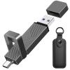 EASTBULL 1TB USB3.2 Drive Up to 550MB/s High Speed External SSD 2-in-1 USB-C+USB-A 3.2 Gen1 Dual Drive for iPhone 15/PC/Windows (Grey, with a Bag) view 1
