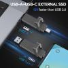 EASTBULL 1TB USB3.2 Drive Up to 550MB/s High Speed External SSD 2-in-1 USB-C+USB-A 3.2 Gen1 Dual Drive for iPhone 15/PC/Windows (Grey, with a Bag) view 2