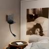 LED Gooseneck Wall Mount Reading Lamp Hardwired Wall Light, Modern Interior Lighting, USB Charging Port, Headboard Lamps for Bedroom Bedside Study Room view 4