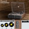 Vinyl Record Player, All-in-one Record Player with Built-in Speakers, Bluetooth Turntable for High Fidelity Sound, Aux-in Functionality, 2 Speed, for Sound Enjoyment and Home Decor (Walnut Wood) view 2