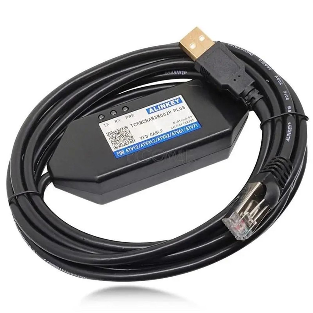 XVFSPWP TCSMCNAM3M002P USB to RJ45 Programming Cable for Debugging ATV Inverter LXMI Servo ATV12 ATV312 ATV32 ATV61 ATV71(Plus Version)