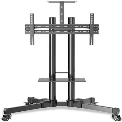 GDMEPMU Mobile TV Stand, TV Stand on Wheels, TV Stand Extra Tall with Height Adjustable Mount Bracket and 2 Tray, Universal Mobile TV Cart