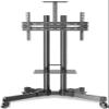 GDMEPMU Mobile TV Stand, TV Stand on Wheels, TV Stand Extra Tall with Height Adjustable Mount Bracket and 2 Tray, Universal Mobile TV Cart view 1