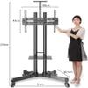 GDMEPMU Mobile TV Stand, TV Stand on Wheels, TV Stand Extra Tall with Height Adjustable Mount Bracket and 2 Tray, Universal Mobile TV Cart view 2