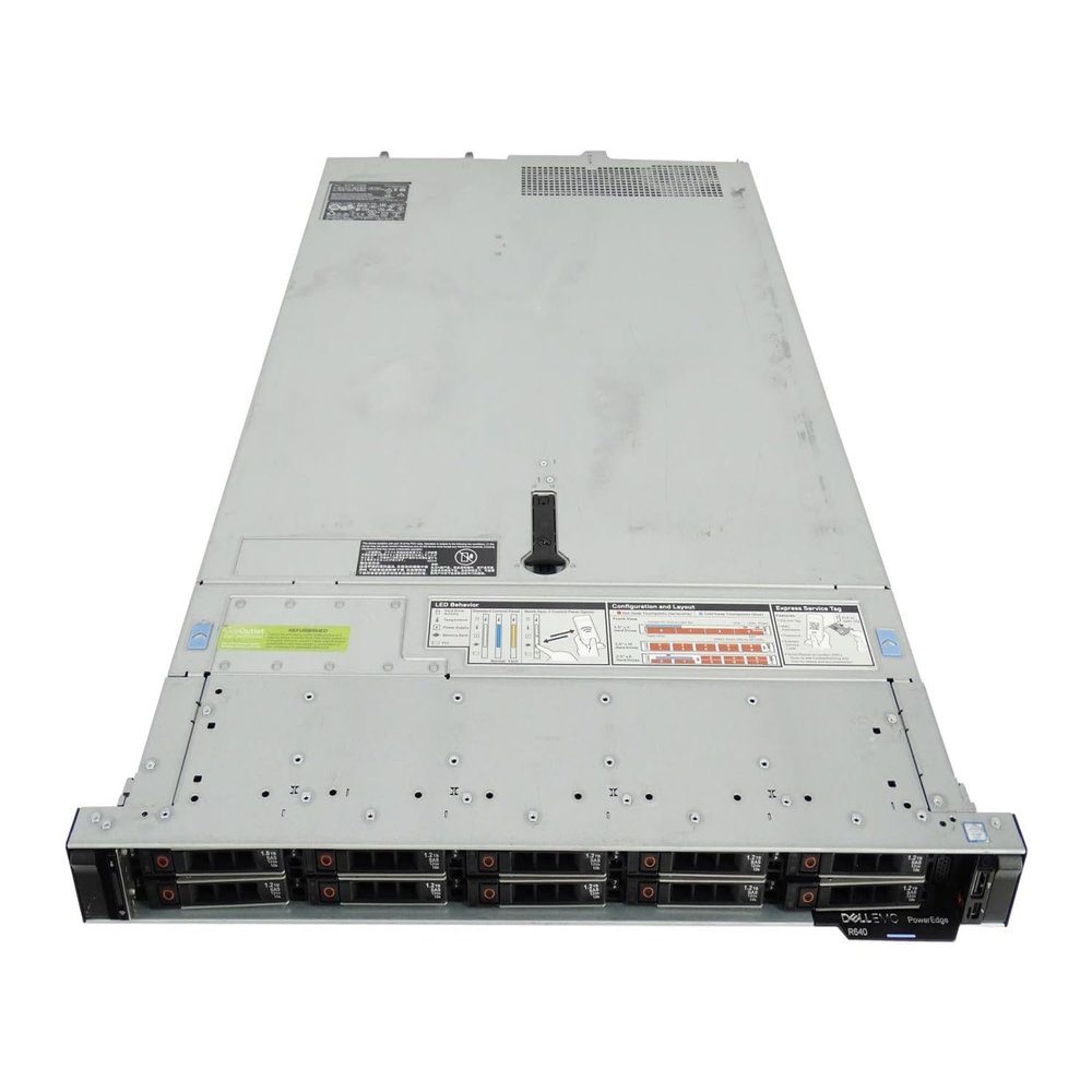 Dell EMC PowerEdge R640 10x SFF, 2X Xeon Gold 6122 1.8GHz 20-Core CPU, 32GB Memory, PERC H730, 2X Trays, Dual 25GbE SFP28, Rails (Renewed)