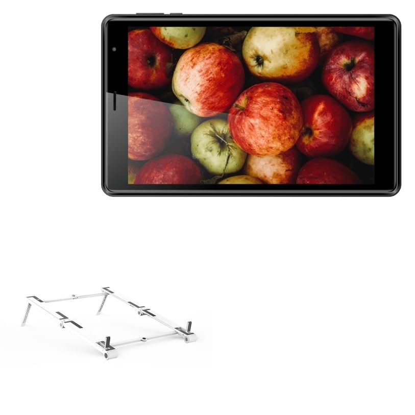 BoxWave Stand and Mount Compatible with Hot Pepper Arbol - Pocket Aluminum Stand 3-in-1, Portable Multi Angle Viewing Riser - Metallic Silver