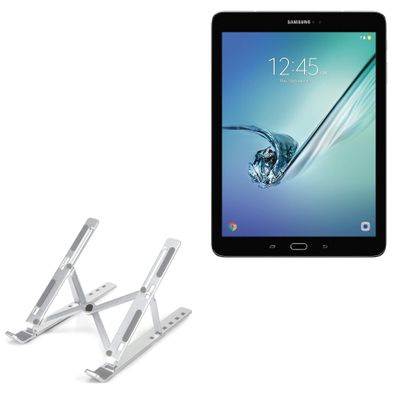 BoxWave Stand and Mount Compatible with Galaxy Tab S2 (9.7) - Compact QuickSwitch Stand, Portable Multi Angle Viewing Foldable Riser - Metallic Silver