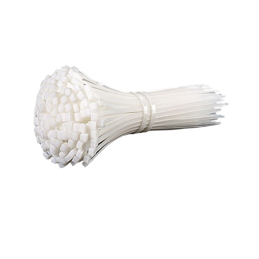 100pcs Self-locking Wire Zip Ties Set Kit 8 * 300 8 * 350 8 * 400 8 * 500 8 * 700 Nylon Cable Tie Plastic Zip Loop Wire 7.6mm(White,7.6mm x 20cm 100pcs)