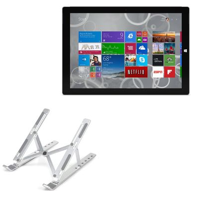 BoxWave Stand and Mount Compatible with Microsoft Surface 3 - Compact QuickSwitch Stand, Portable Multi Angle Viewing Foldable Riser - Metallic Silver